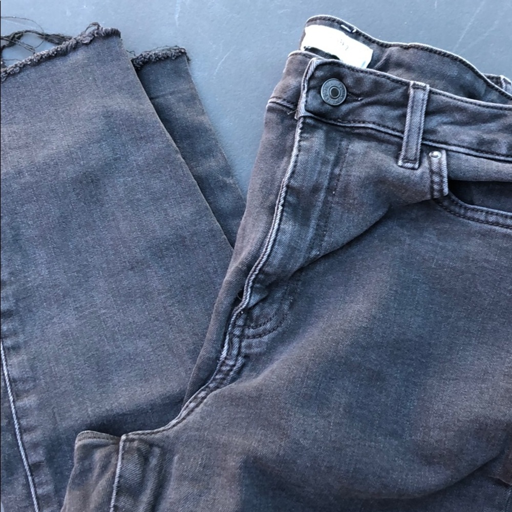 Forever 21 Frayed Black Skinny Jeans